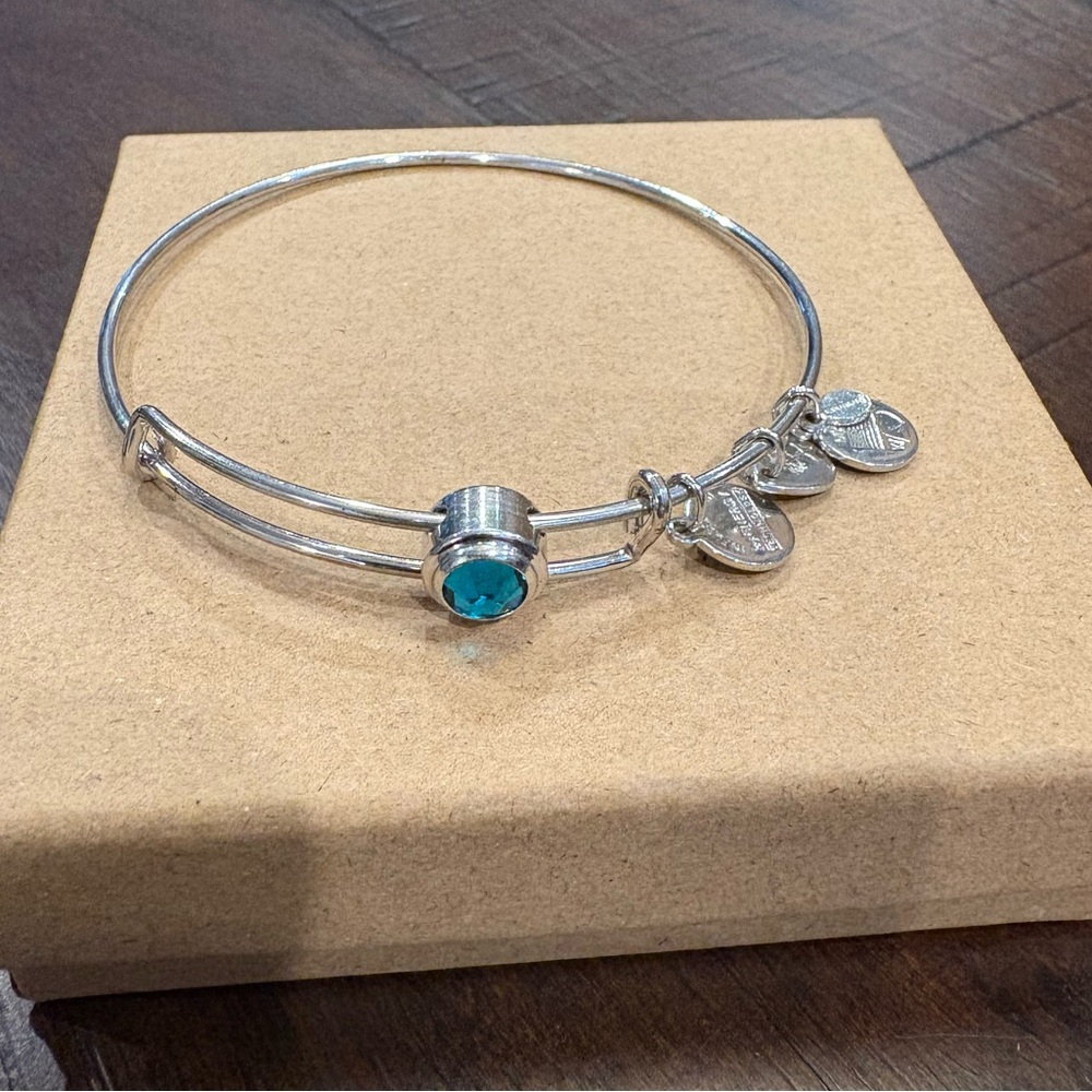 Alex and Ani December Birthstone (Blue Zircon) Charm Expandable Bracelet